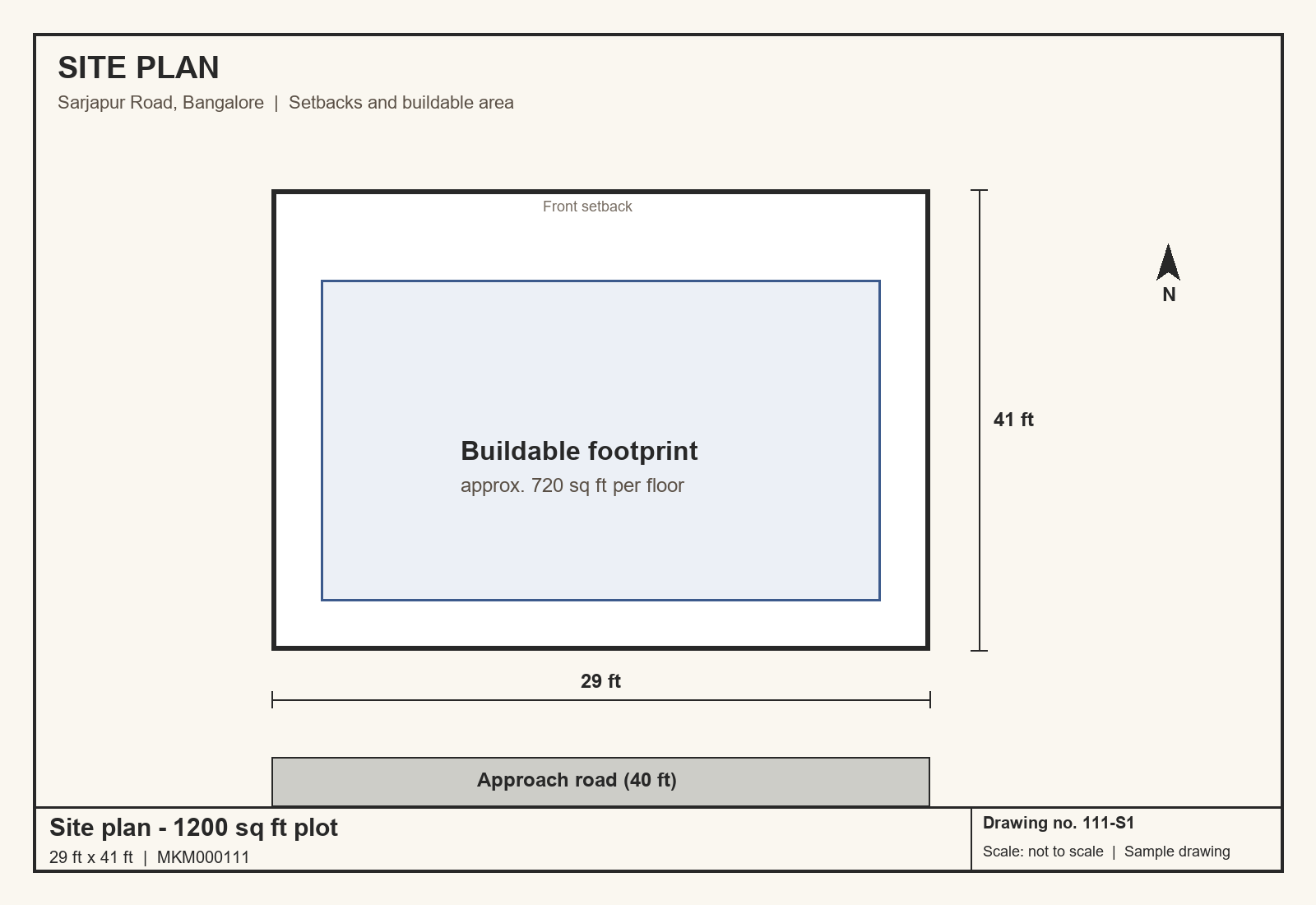 Site plan with setbacks